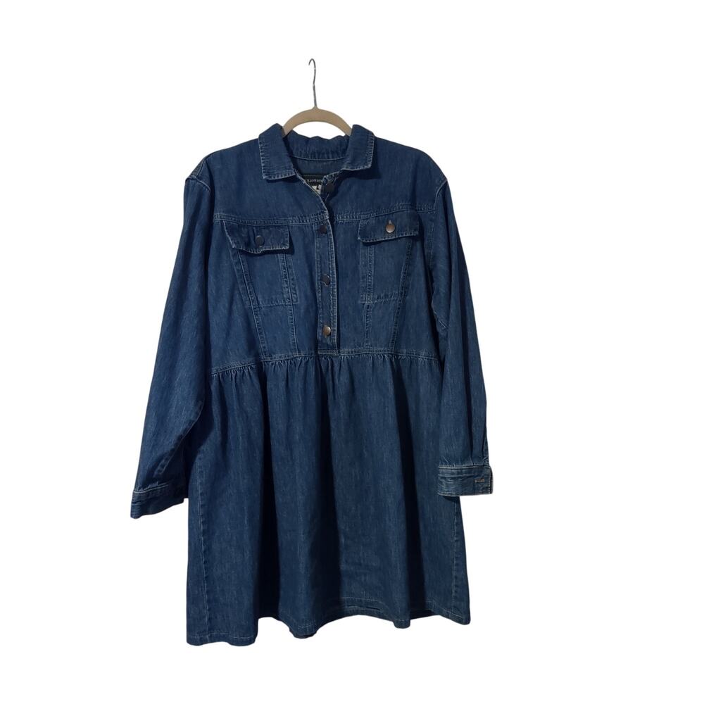 WILLOWBEND Vintage Women's Mini Blue Flowy Denim Dress Size 12